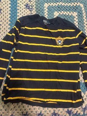 Polo by Ralph Lauren Navy & Yellow Striped Long-Sleeve Tee